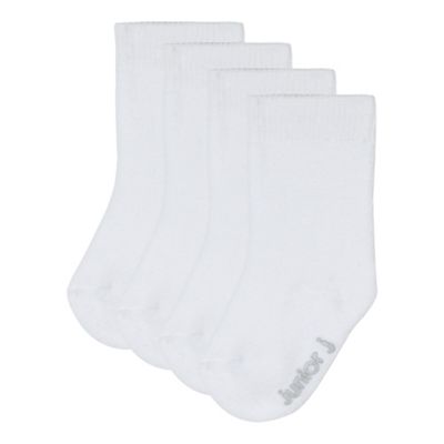 Designer pack of four babies white towelling socks